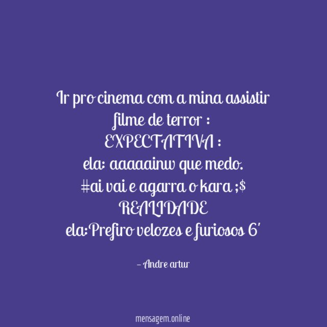 Ir pro cinema com a mina assistir filme de terror