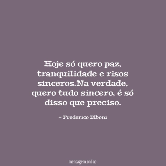 Hoje só quero paz