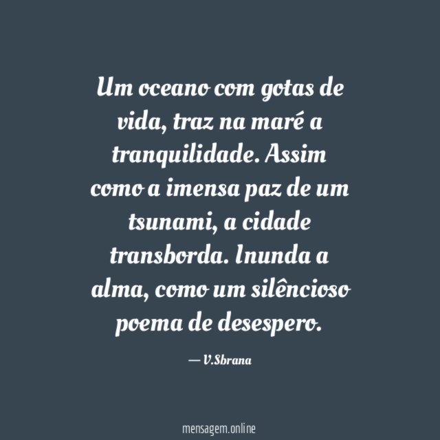 Um oceano com gotas de vida