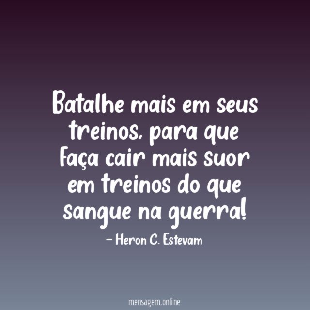 Batalhe mais em seus treinos