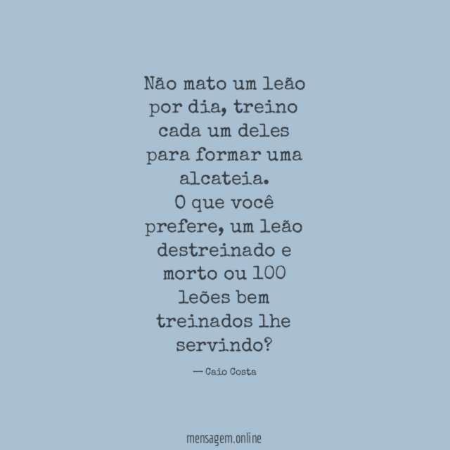 Não mato um leão por dia