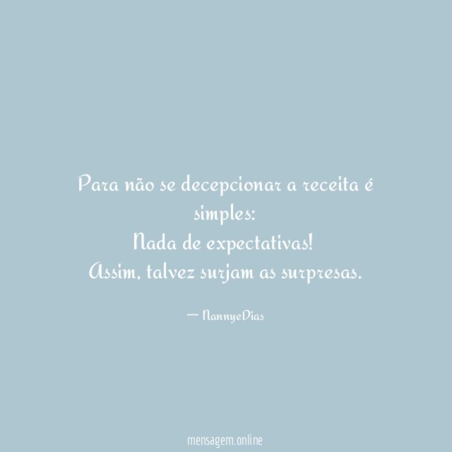 Para não se decepcionar a receita é simples