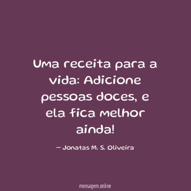 Uma receita para a vida