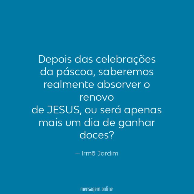 Depois das celebrações da páscoa