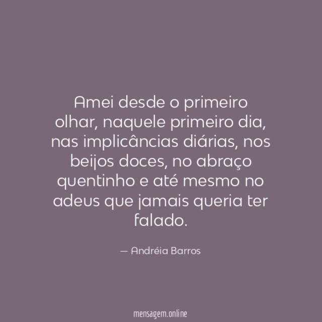 Amei desde o primeiro olhar