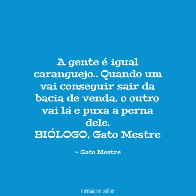 A gente é igual caranguejo