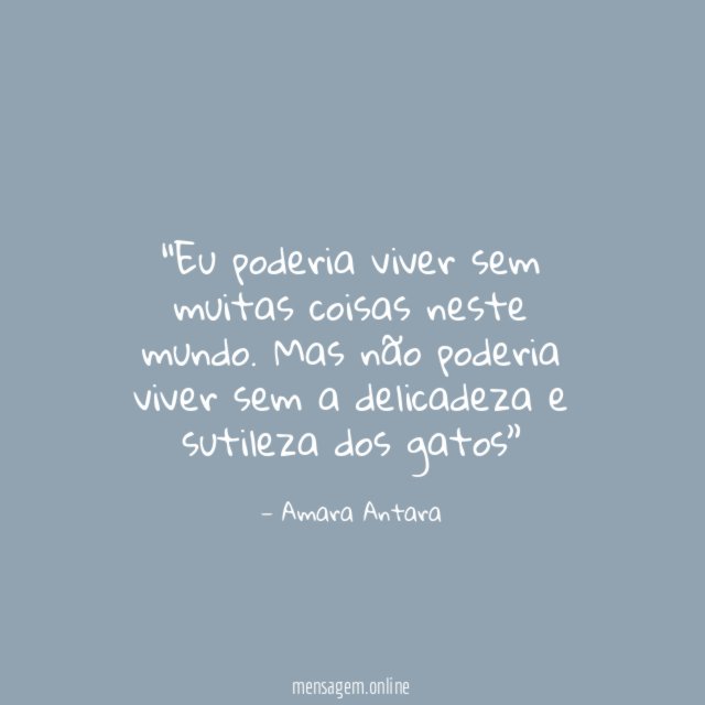 Eu poderia viver sem muitas coisas neste mundo