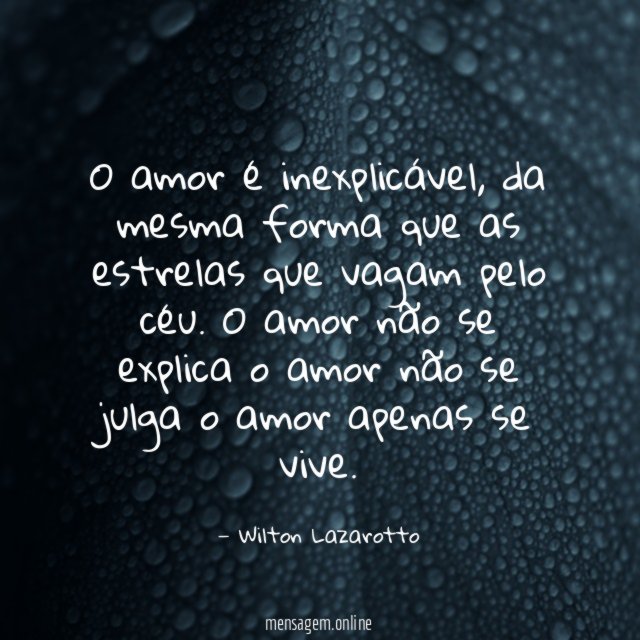 O amor é inexplicável