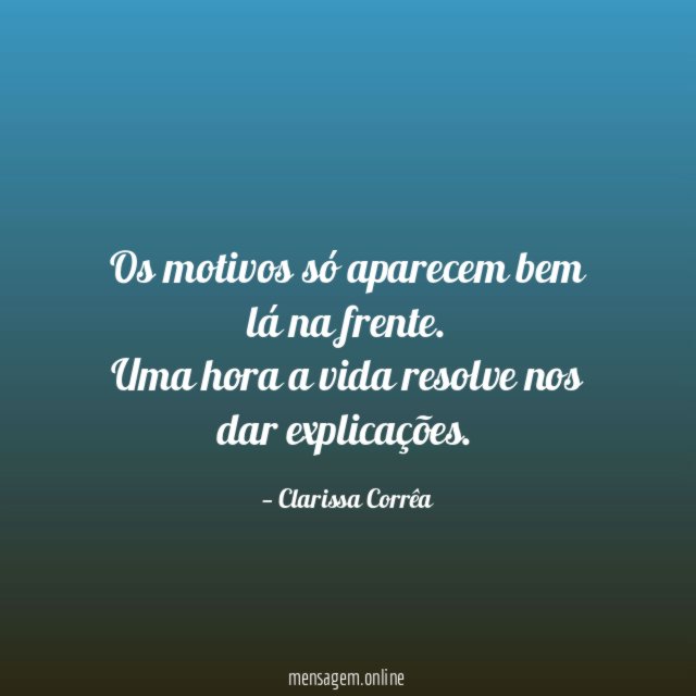 Os motivos só aparecem bem lá na frente