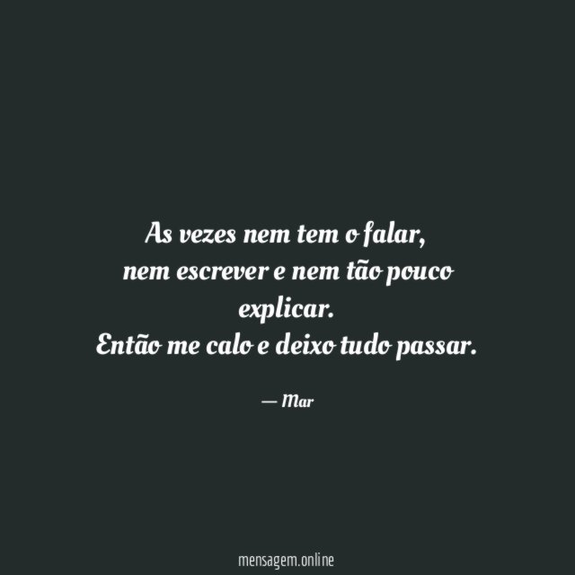 As vezes nem tem o falar