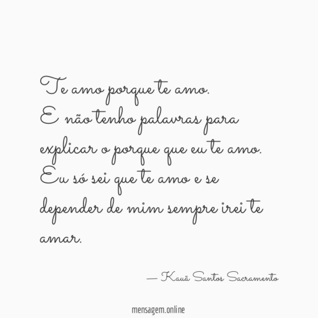 Te amo porque te amo