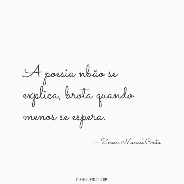 A poesia nbão se explica