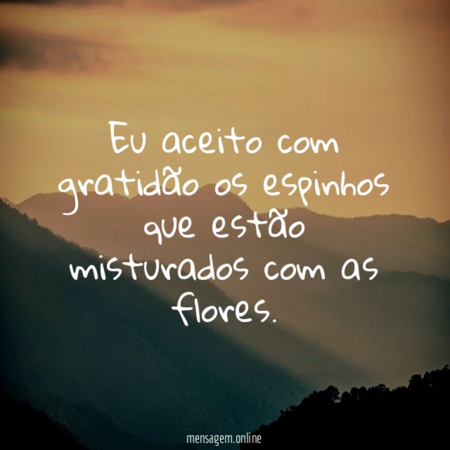 Eu aceito com gratidão os espinhos que estão