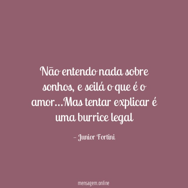 Não entendo nada sobre sonhos