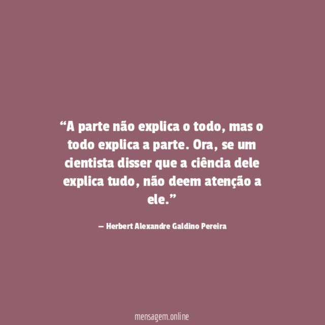 A parte não explica o todo
