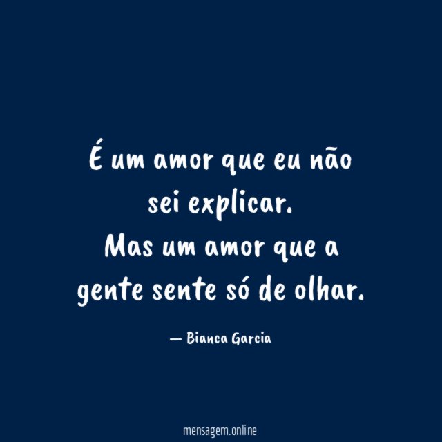 É um amor que eu não sei explicar