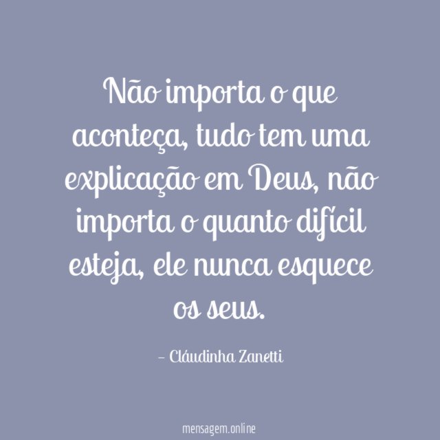 Não importa o que aconteça