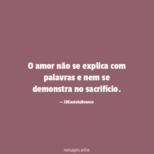 O amor não se explica com palavras