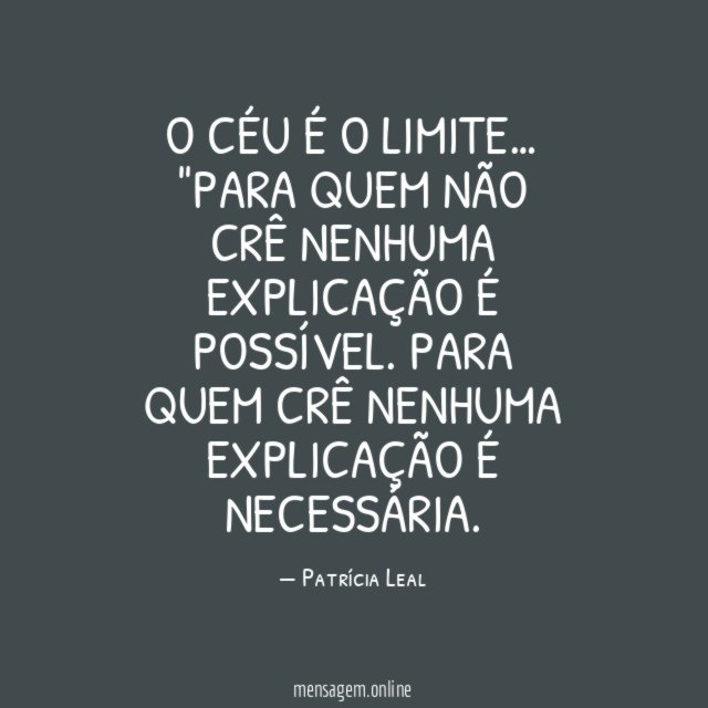 O céu é o limite