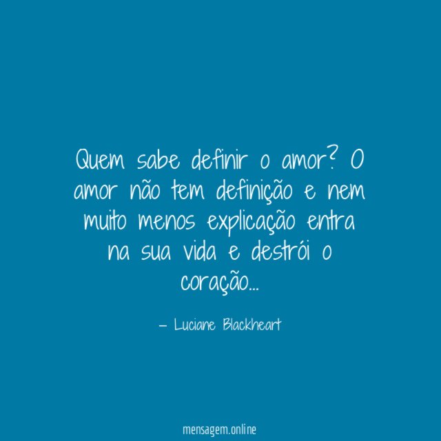 Quem sabe definir o amor