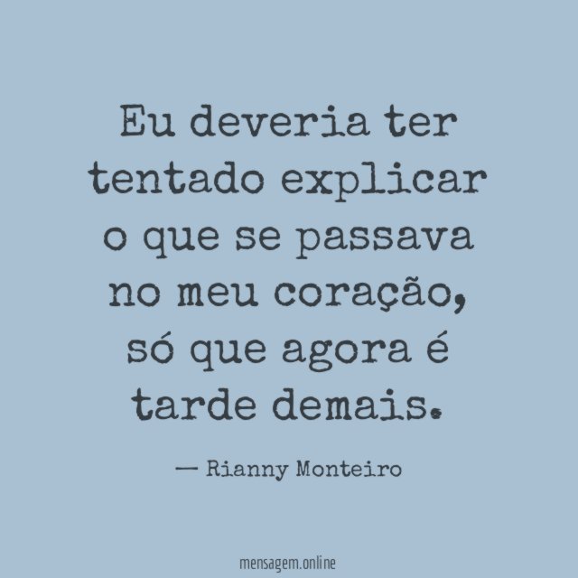 Eu deveria ter tentado explicar o que se