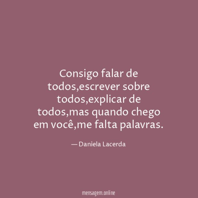 Consigo falar de todos