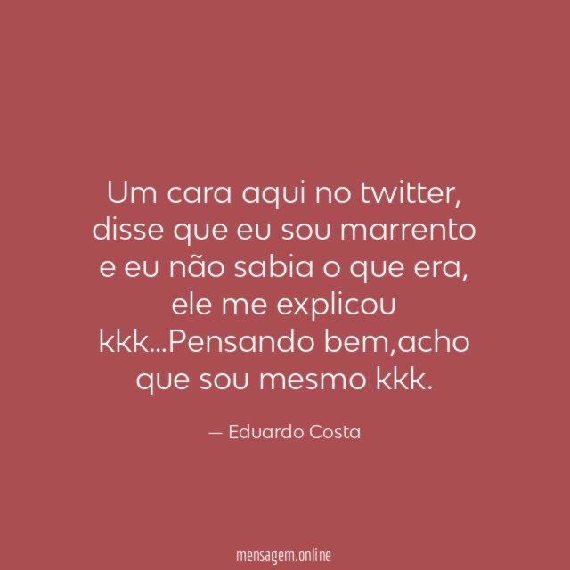 Um cara aqui no twitter