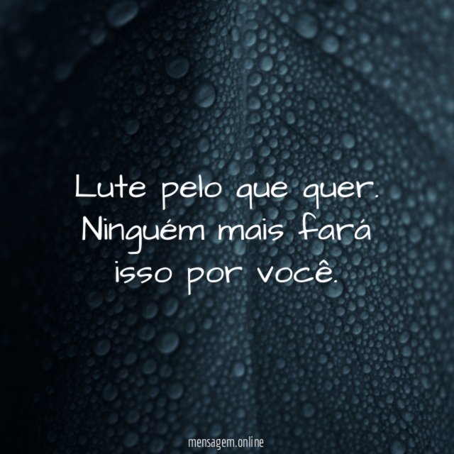 Lute pelo que quer