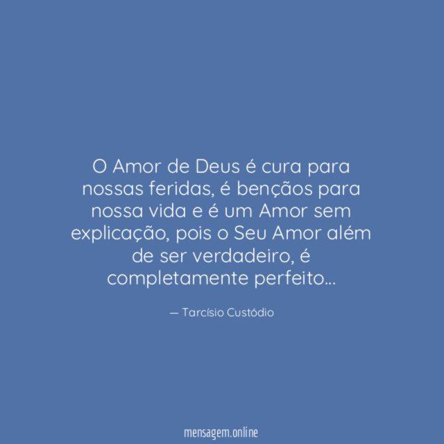 O Amor de Deus é cura para nossas feridas