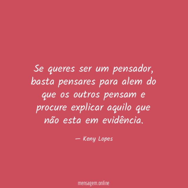 Se queres ser um pensador