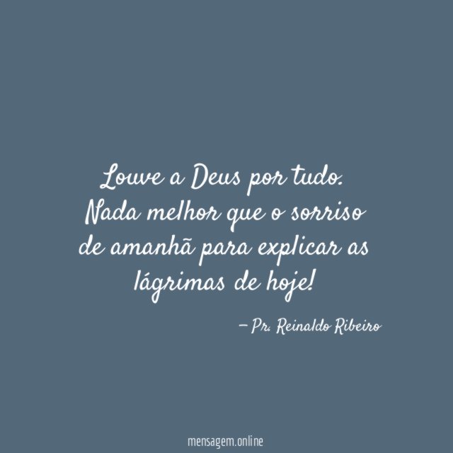 Louve a Deus por tudo
