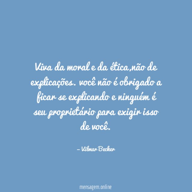 Viva da moral e da ética