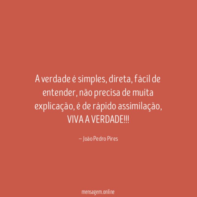A verdade é simples