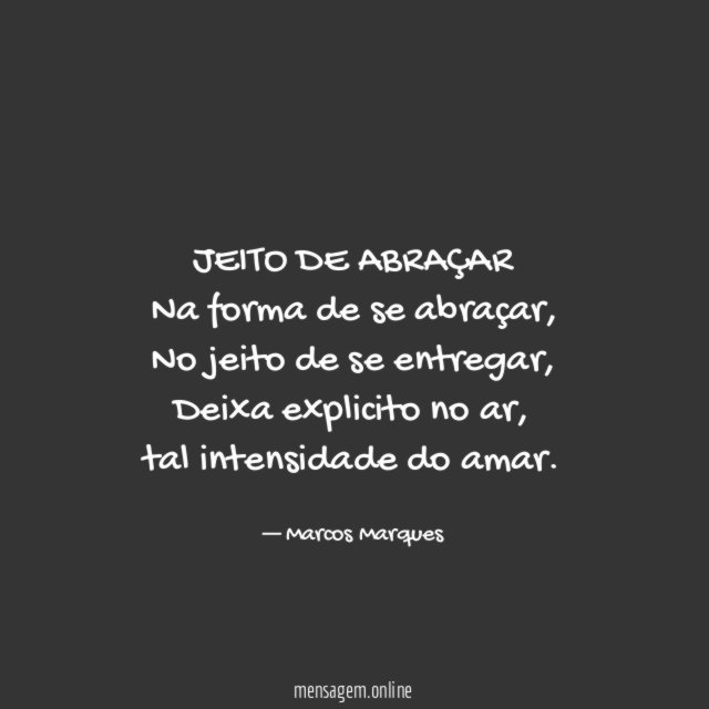 JEITO DE ABRAÇAR