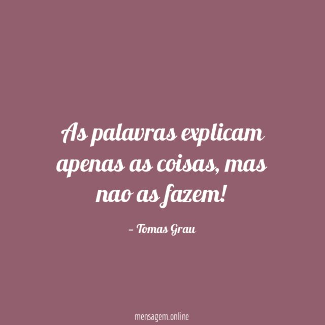As palavras explicam apenas as coisas