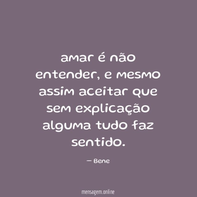 amar é não entender