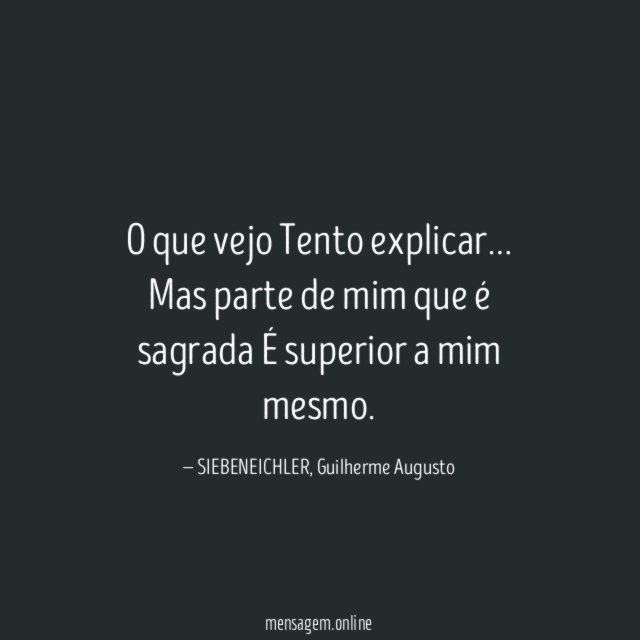 O que vejo Tento explicar