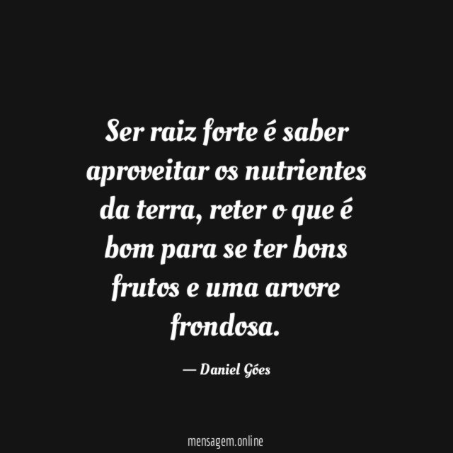 Ser raiz forte é saber aproveitar os nutrientes da terra