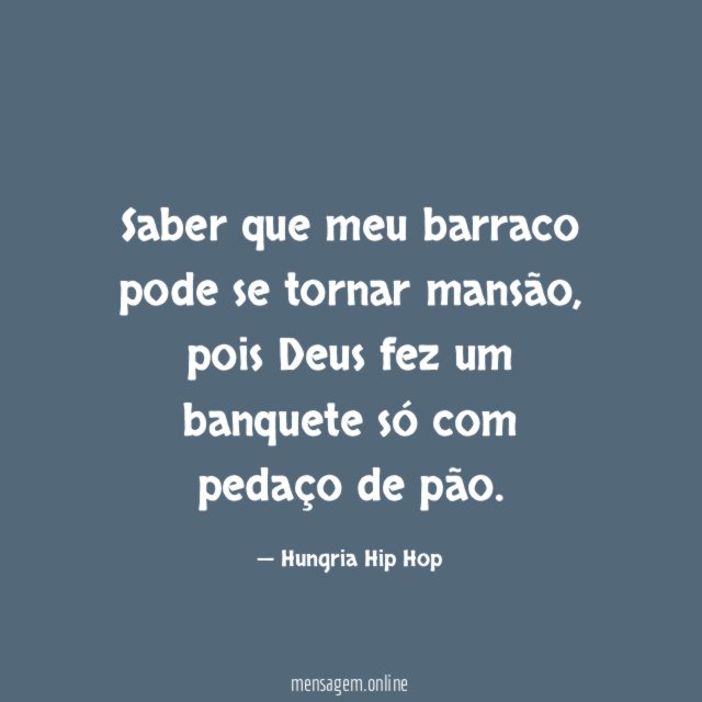 Saber que meu barraco pode se tornar mansão