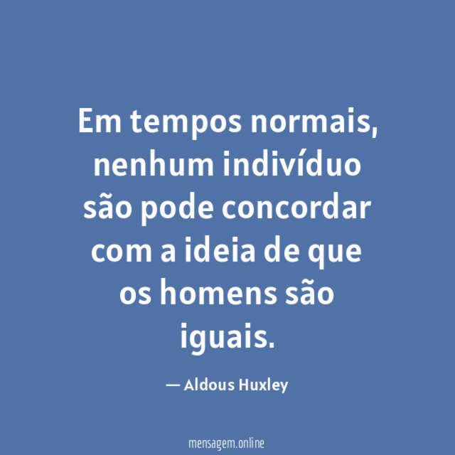 Em tempos normais