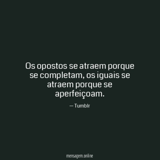 Os opostos se atraem porque se completam