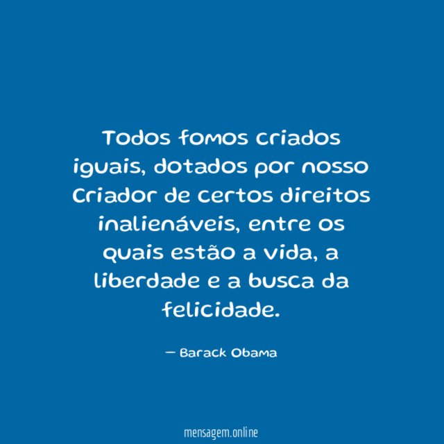 Todos fomos criados iguais