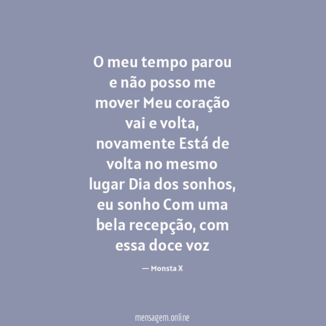 O meu tempo parou e não posso me