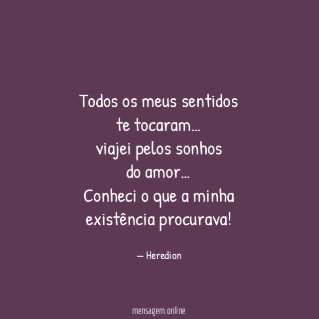 Todos os meus sentidos te tocaram