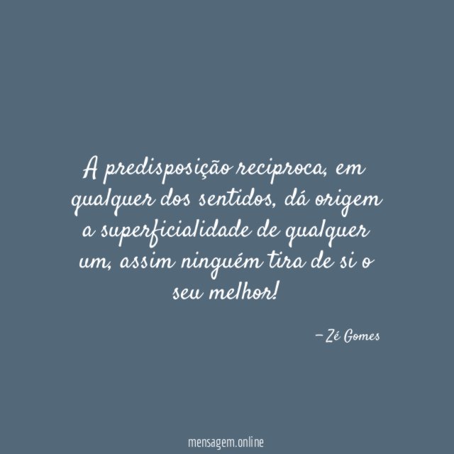 A predisposição reciproca