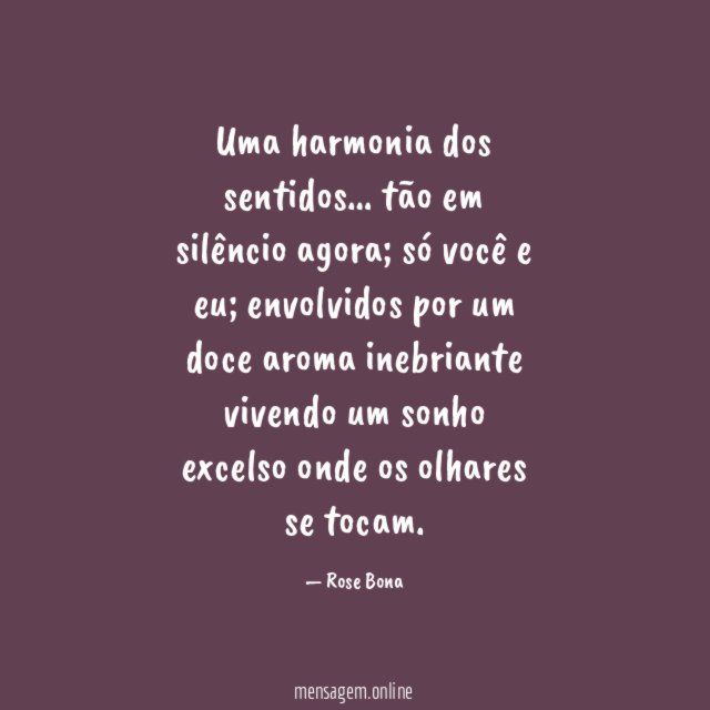 Uma harmonia dos sentidos