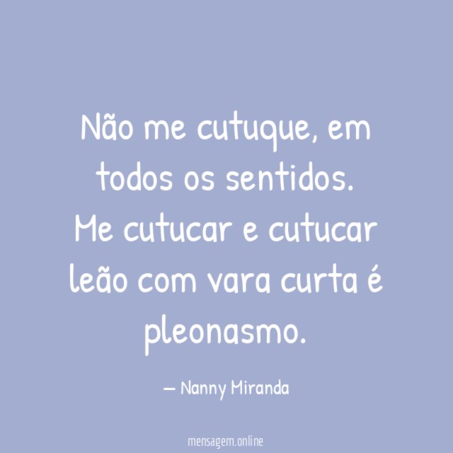 Não me cutuque