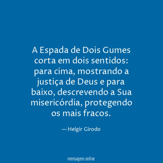 A Espada de Dois Gumes corta em dois sentidos