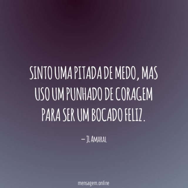 Sinto uma pitada de medo
