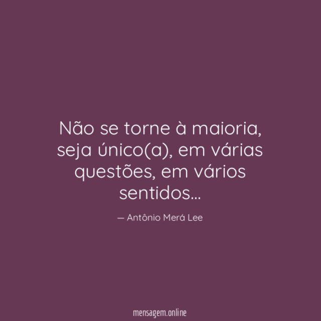 Não se torne à maioria